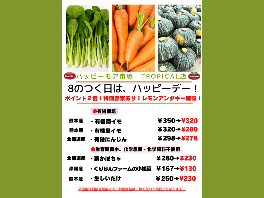 11月28日(木)は、8がつく日で ハッピーデー