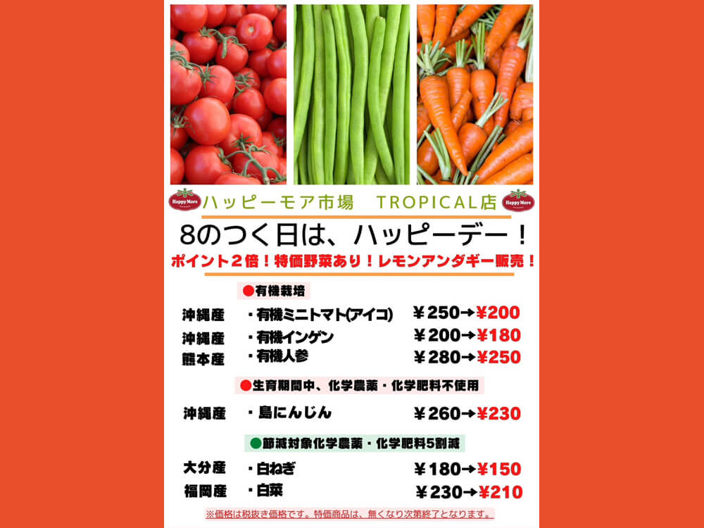 2月8日(日)は、8がつく日で ハッピーデー